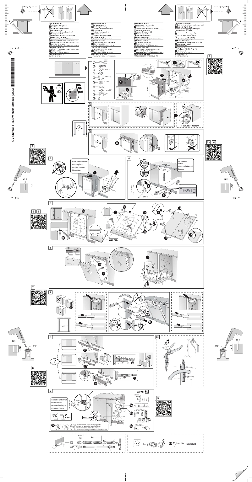 Page n°1 - Instructions / montage Junker JK55X00HKE