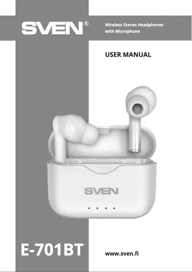 Page 1 de la notice Manuel utilisateur Sven E-701BT
