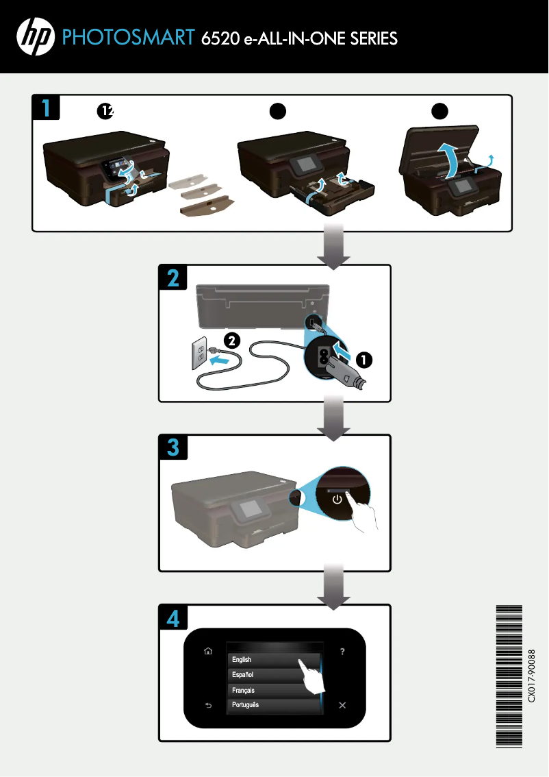 Page 1 de la notice Guide d'installation HP Photosmart 6520