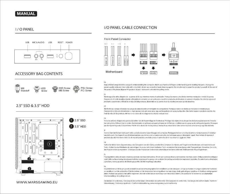 Page 1 de la notice Manuel utilisateur Mars Gaming MCN2