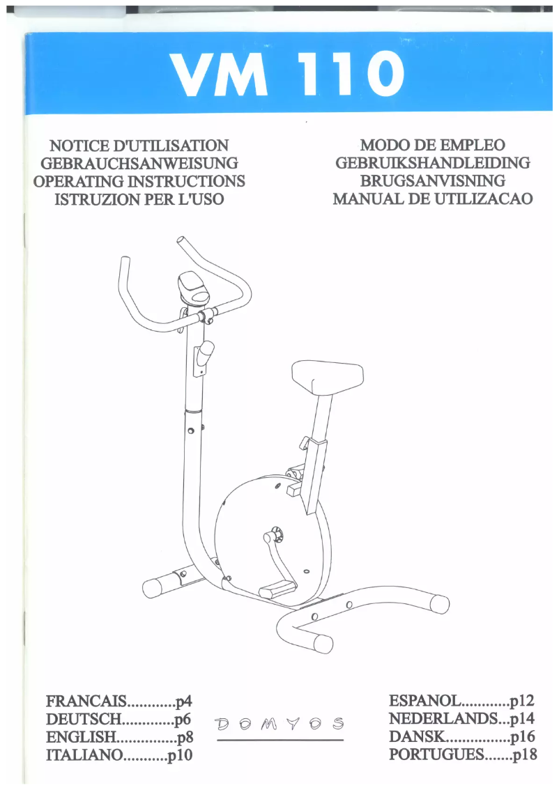Page n°1 - Manuel utilisateur Domyos VM 110