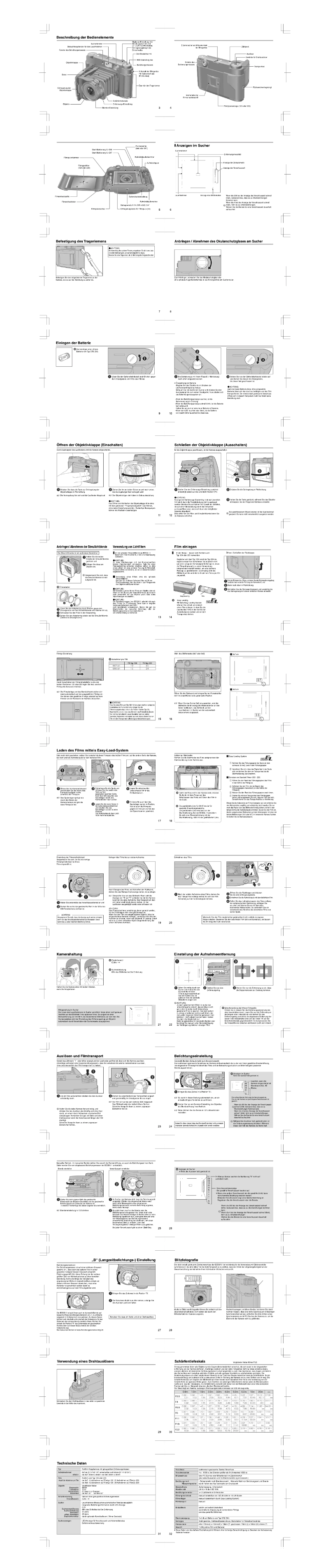 Page 1 de la notice Manuel utilisateur Voigtländer Bessa III