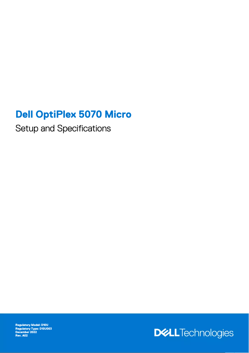 Page 1 de la notice Guide d'installation Dell OptiPlex 5070 Micro