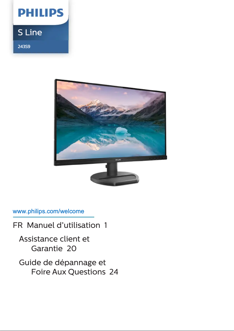 Page 1 de la notice Manuel utilisateur Philips 243S9A