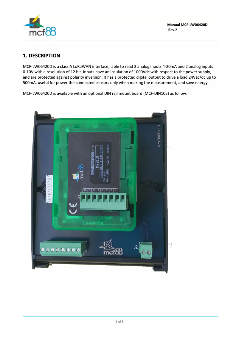Image de la première page du manuel de l'appareil MCF-LW06420D