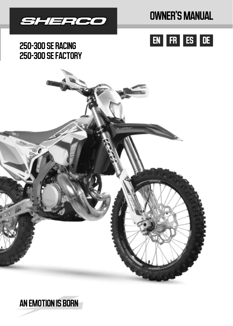 Page 1 de la notice Manuel utilisateur Sherco 250 SE (2021)