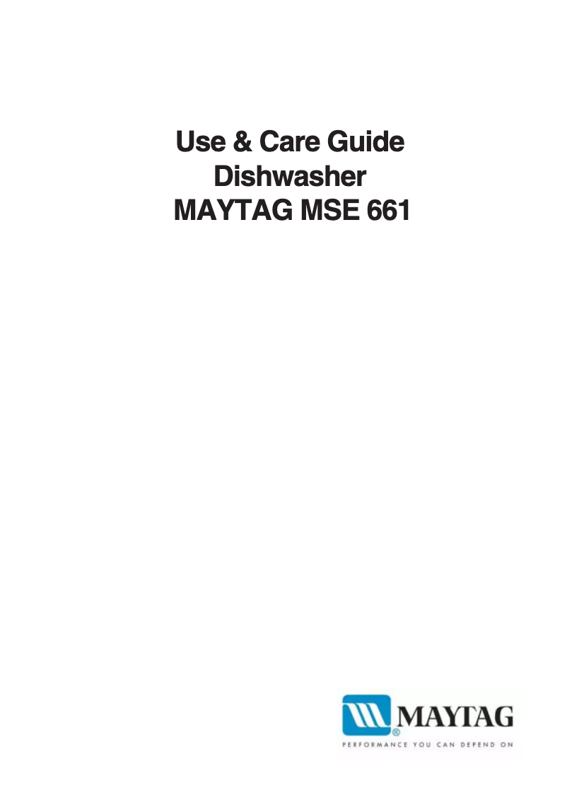 Page n°1 - Manuel utilisateur Maytag MSE661