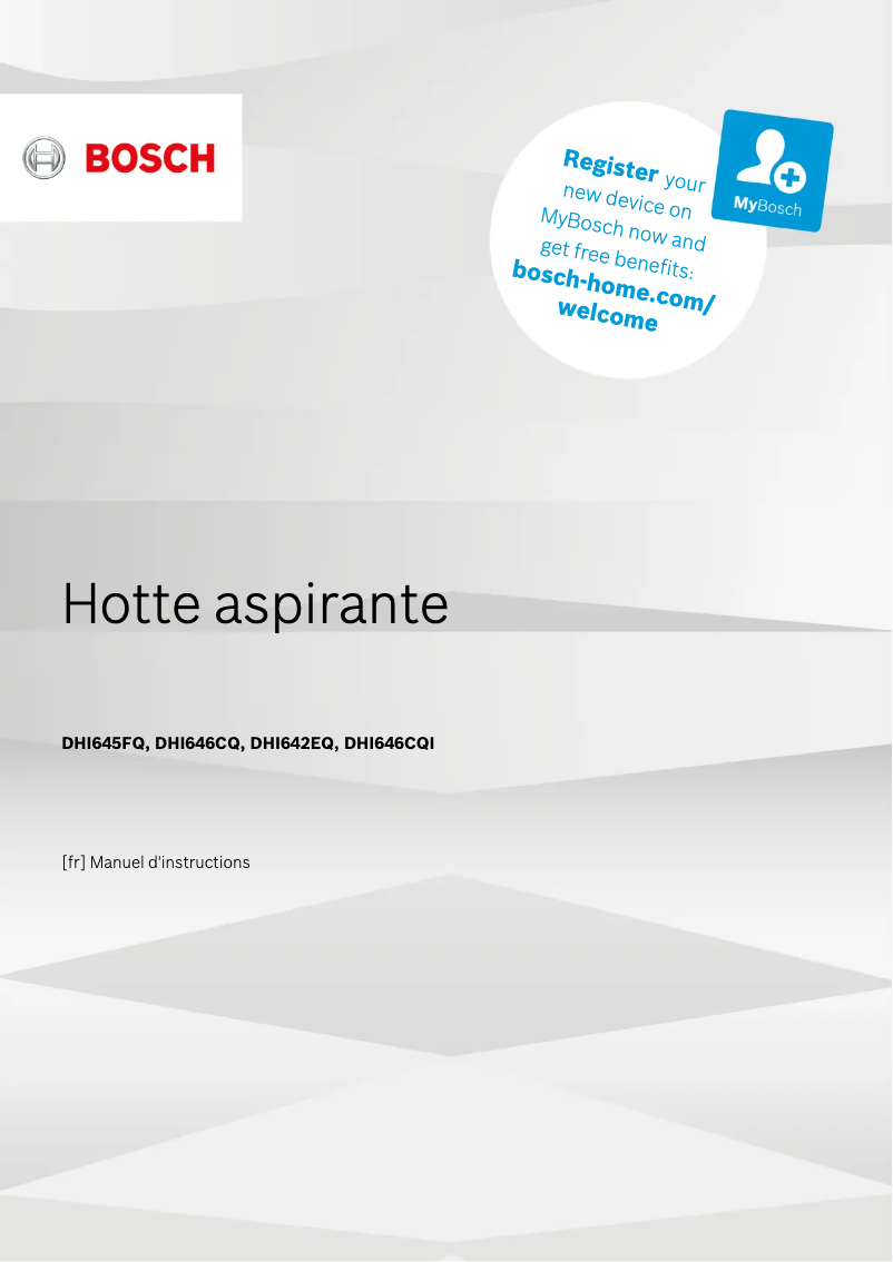 Page 1 de la notice Manuel utilisateur Bosch DHI646CQ