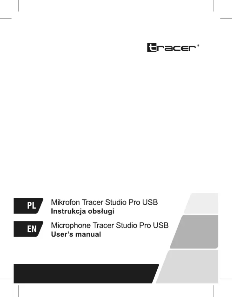 Page n°1 - Manuel utilisateur Tracer Studio Pro USB