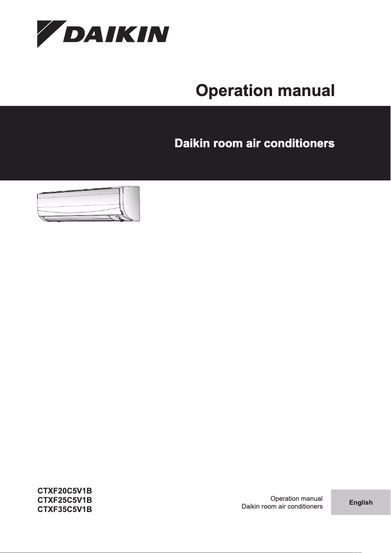 Page 1 de la notice Manuel utilisateur Daikin CTXF20C5V1B