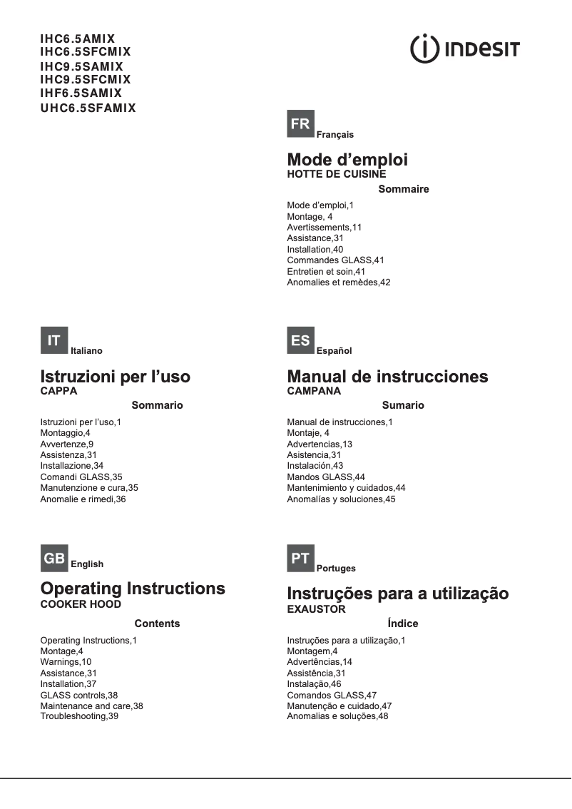 Page n°1 - Manuel utilisateur Indesit IHC 9.5S A M IX