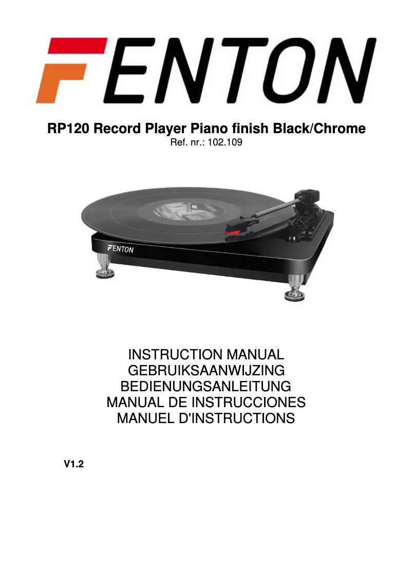 Page n°1 - Manuel utilisateur Fenton RP120