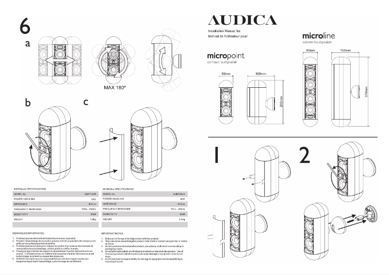 Page 1 de la notice Manuel utilisateur Audica Micropoint