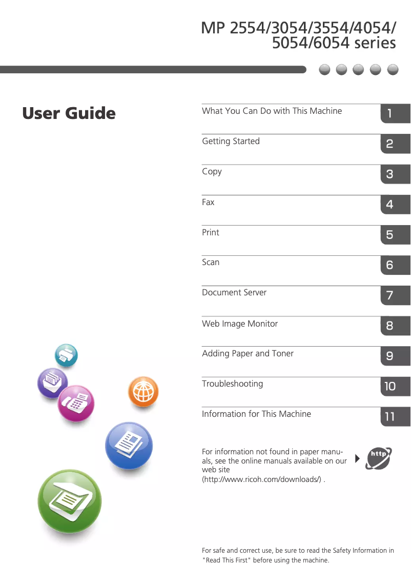 Image de la première page du manuel de l'appareil MP 3054