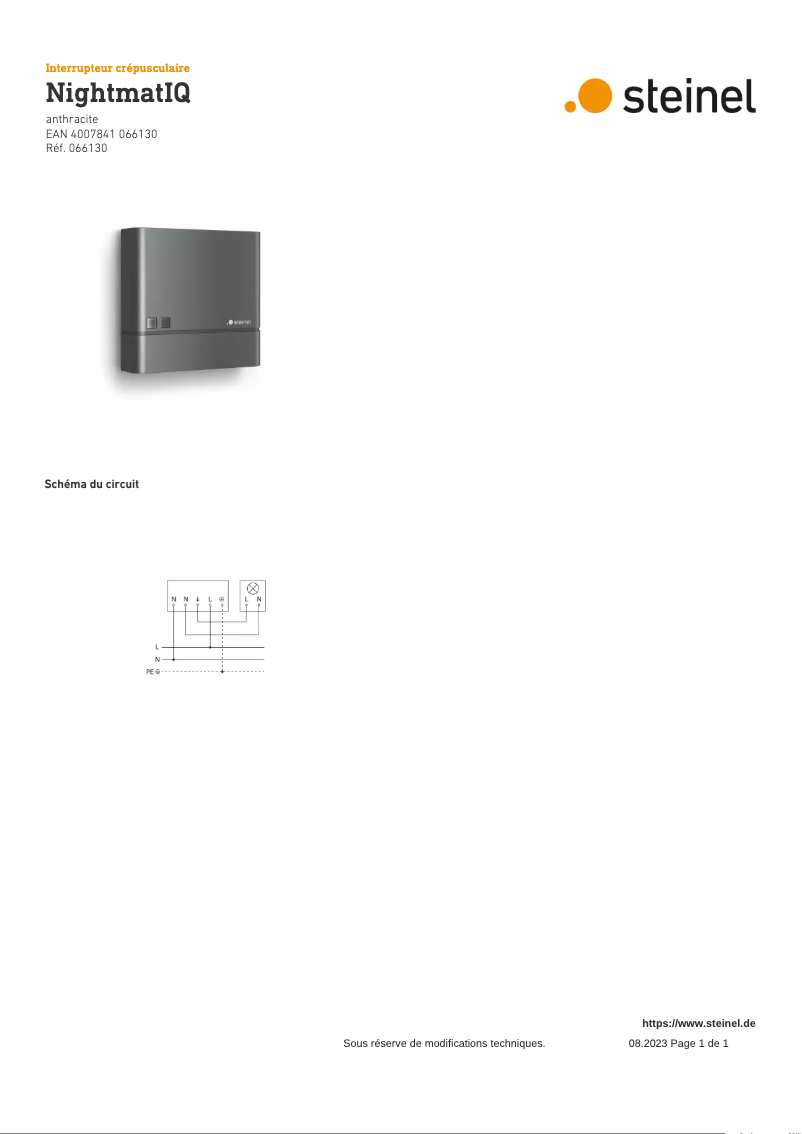 Image de la première page du manuel de l'appareil NightmatIQ