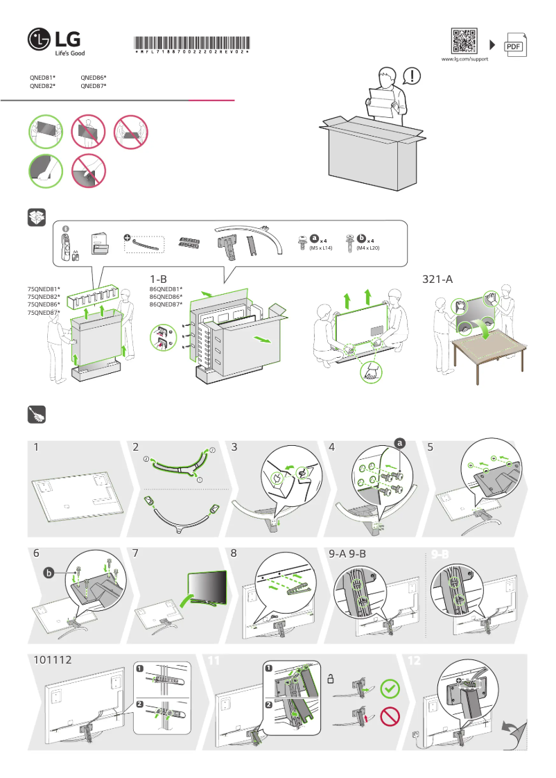 Page 1 de la notice Manuel utilisateur LG 86QNED866QA