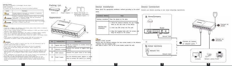 Page 1 de la notice Manuel utilisateur Hikvision DS-3E0508D-O