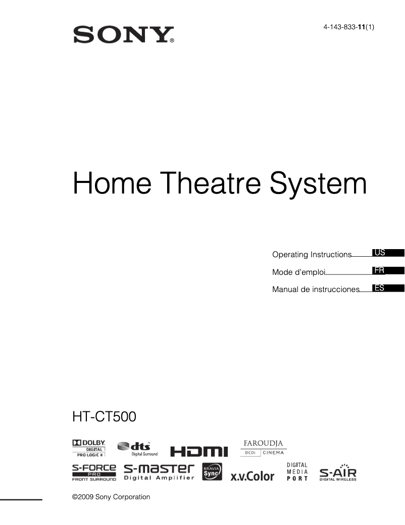 Image de la première page du manuel de l'appareil HT-CT500