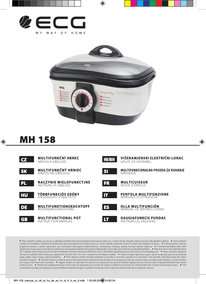 Image de la première page du manuel de l'appareil MH 158