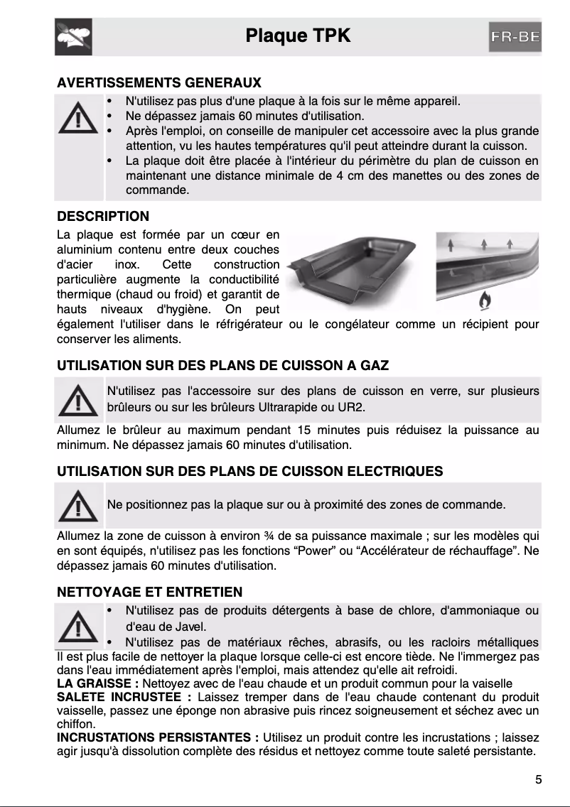 Page 1 de la notice Mode d'emploi Smeg TPK