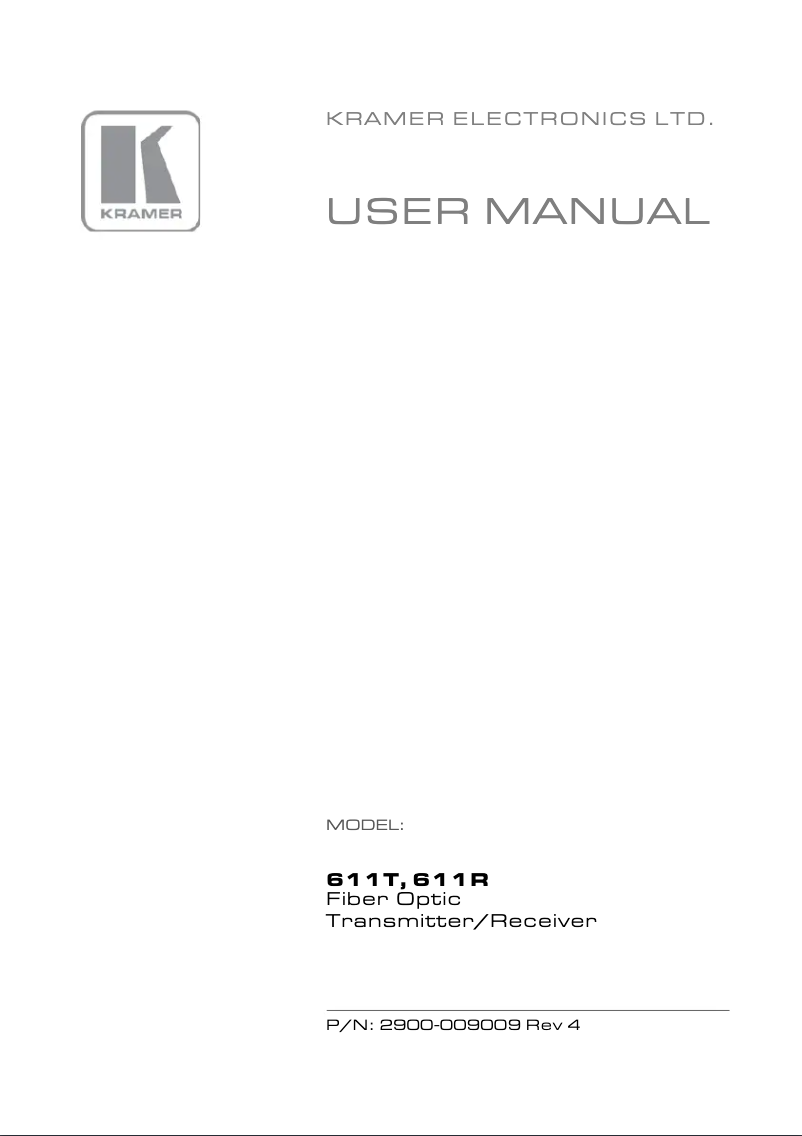 Page 1 de la notice Manuel utilisateur Kramer 611T