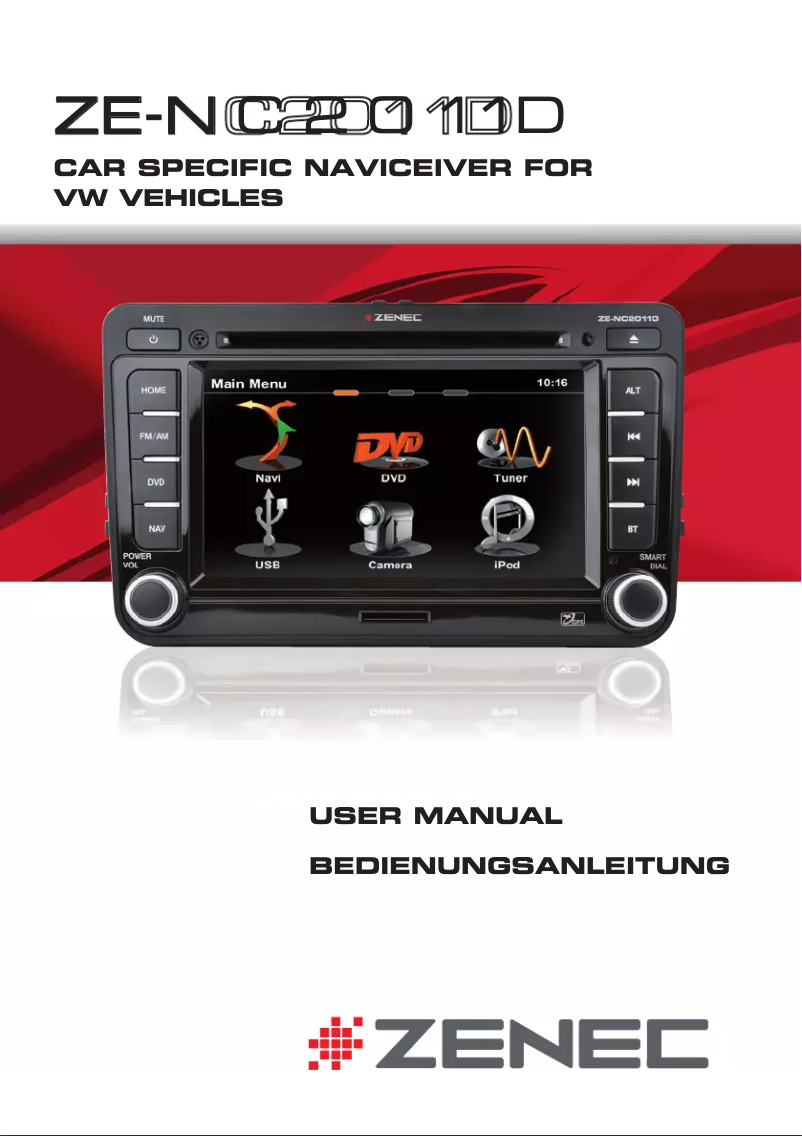 Image de la première page du manuel de l'appareil ZE-NC2011D (Volkswagen & Seat)