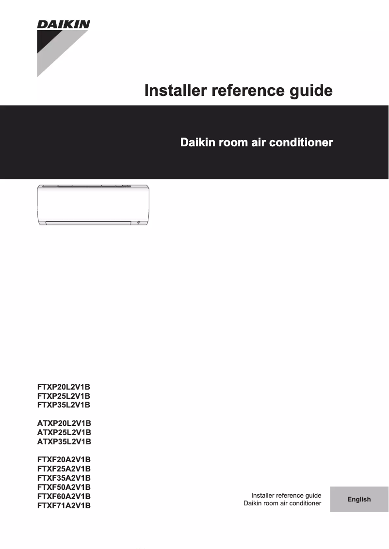 Page 1 de la notice Guide d'installation Daikin ATXP25L5V1B