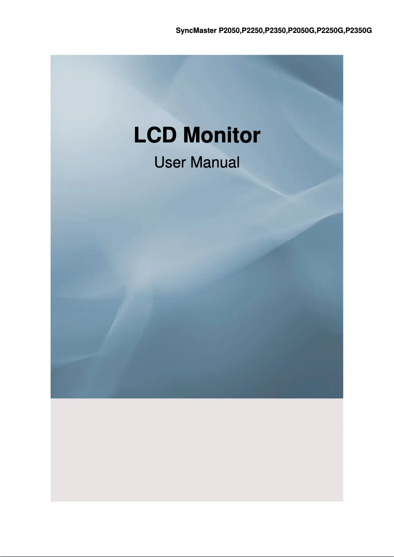 Page 1 de la notice Guide de démarrage rapide Samsung Syncmaster P2050G