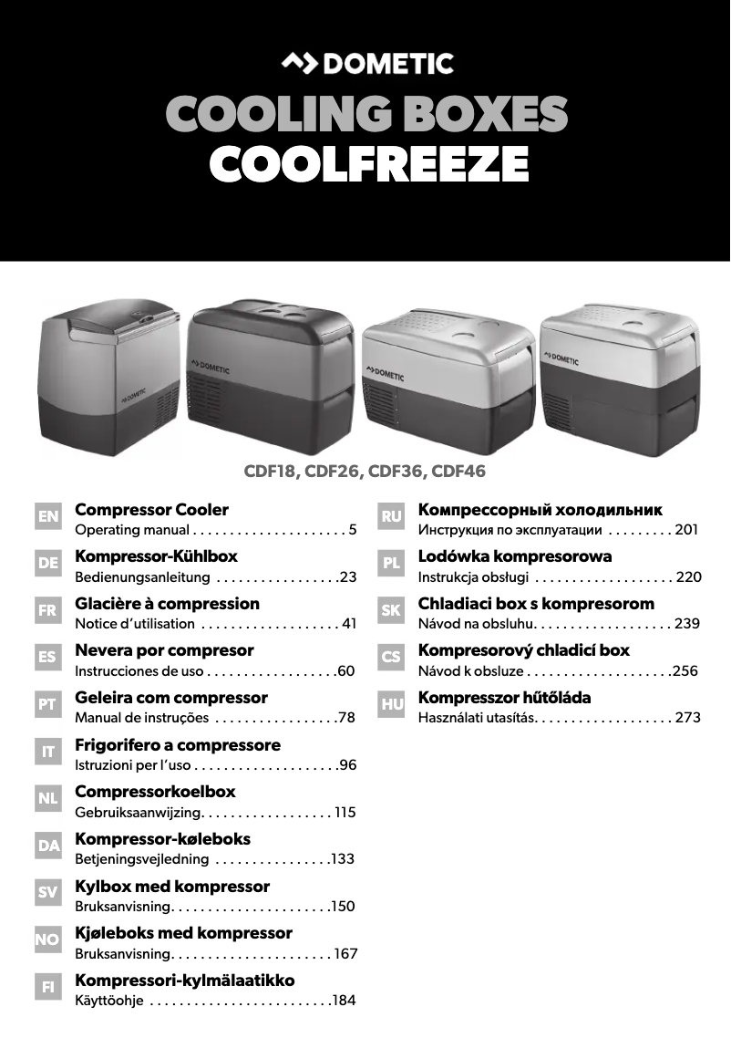 Imagen de la primera página del manual del dispositivo CoolFreeze CDF 18
