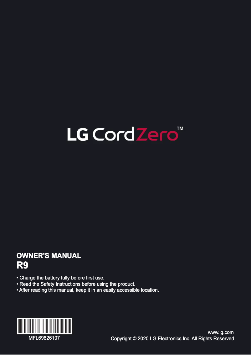 Page 1 de la notice Manuel utilisateur LG R975GM