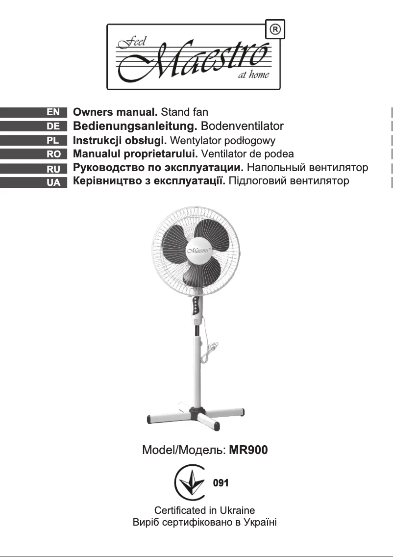 Page n°1 - Manuel utilisateur Maestro MR-900