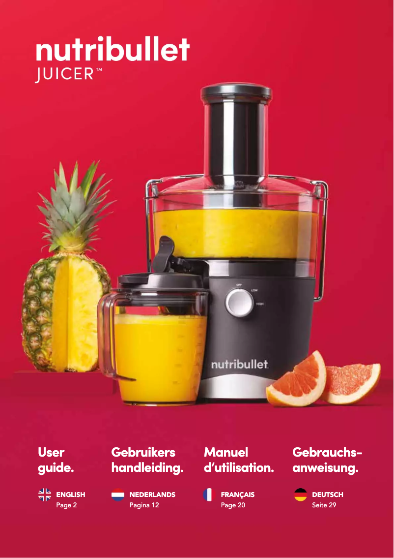 Imagen de la primera página del manual del dispositivo Juicer Pro
