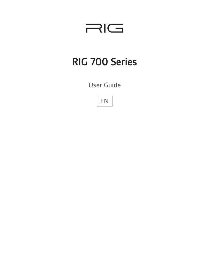 Page n°1 - Manuel utilisateur Plantronics RIG 700