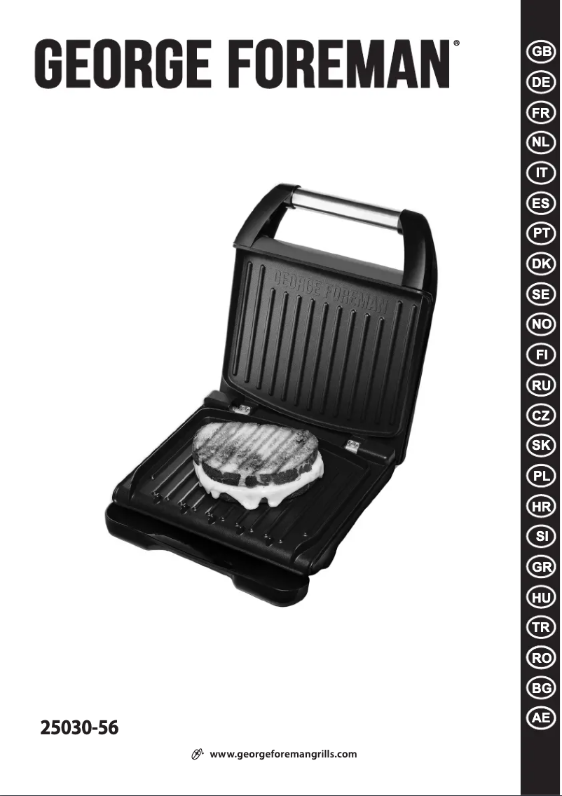 Página 1 del manual Manual de usuario George Foreman Steel Compact 25030-56