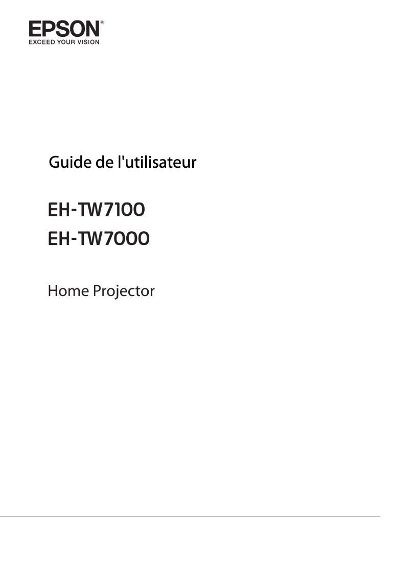Image de la première page du manuel de l'appareil EH-TW7100