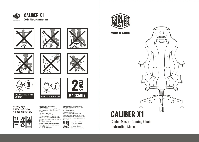 Page 1 de la notice Manuel utilisateur Cooler Master Caliber X1