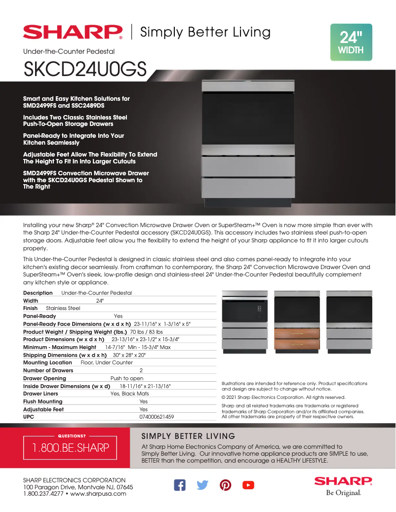 Page n°1 - Fiche technique Sharp SKCD24U0GS