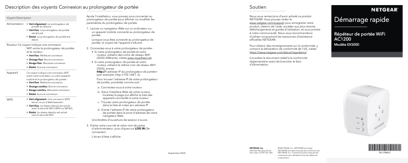 Page 1 de la notice Guide d'installation Netgear EX5000