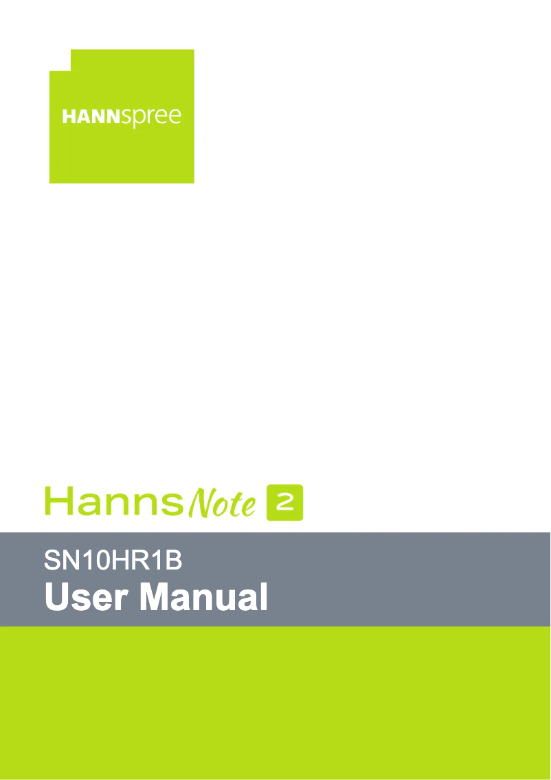 Page 1 de la notice Manuel utilisateur Hannspree HannsNote 2