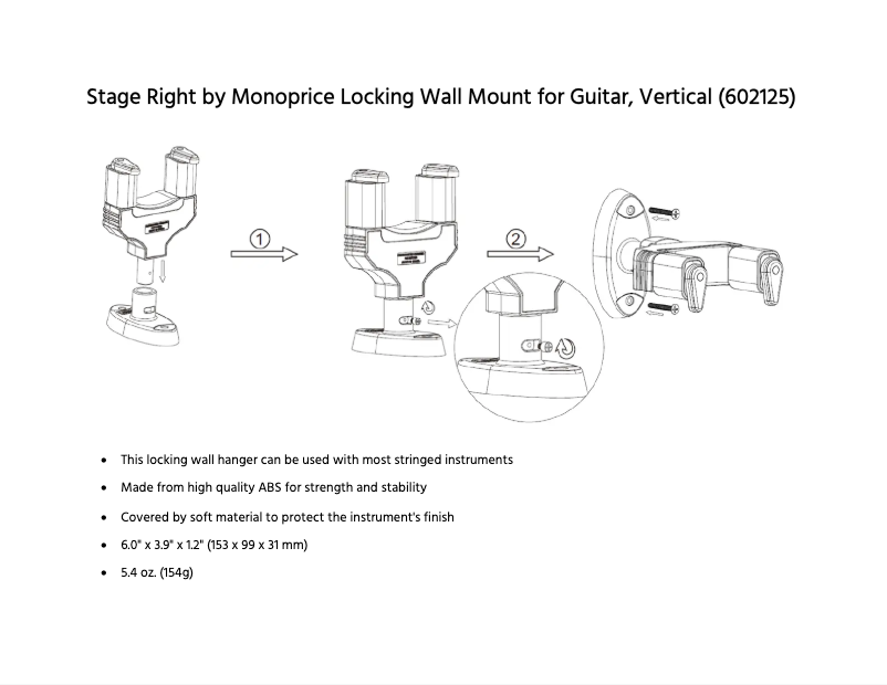 Page 1 de la notice Manuel utilisateur Monoprice 602125