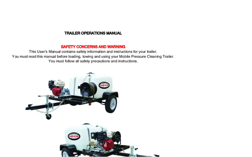 Page 1 de la notice Manuel utilisateur Simpson 95001