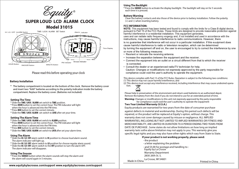 Image de la première page du manuel de l'appareil 31015