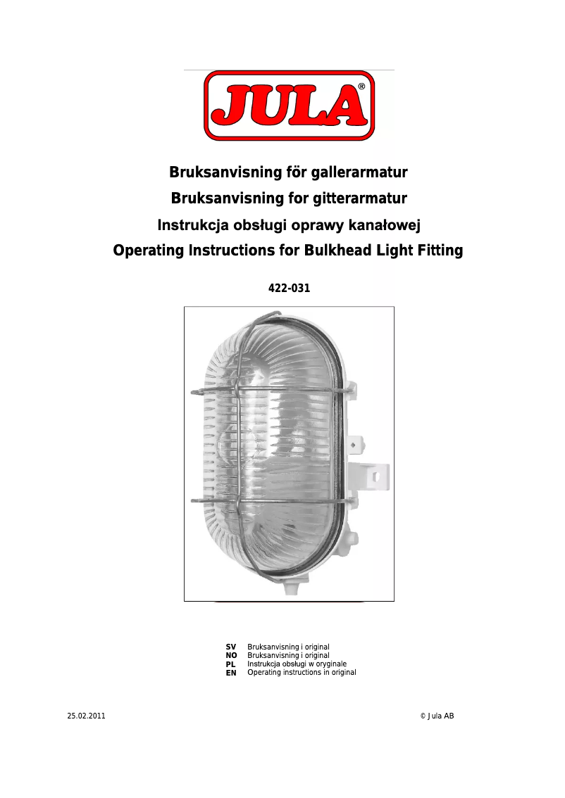 Page n°1 - Manuel utilisateur Anslut 422-031