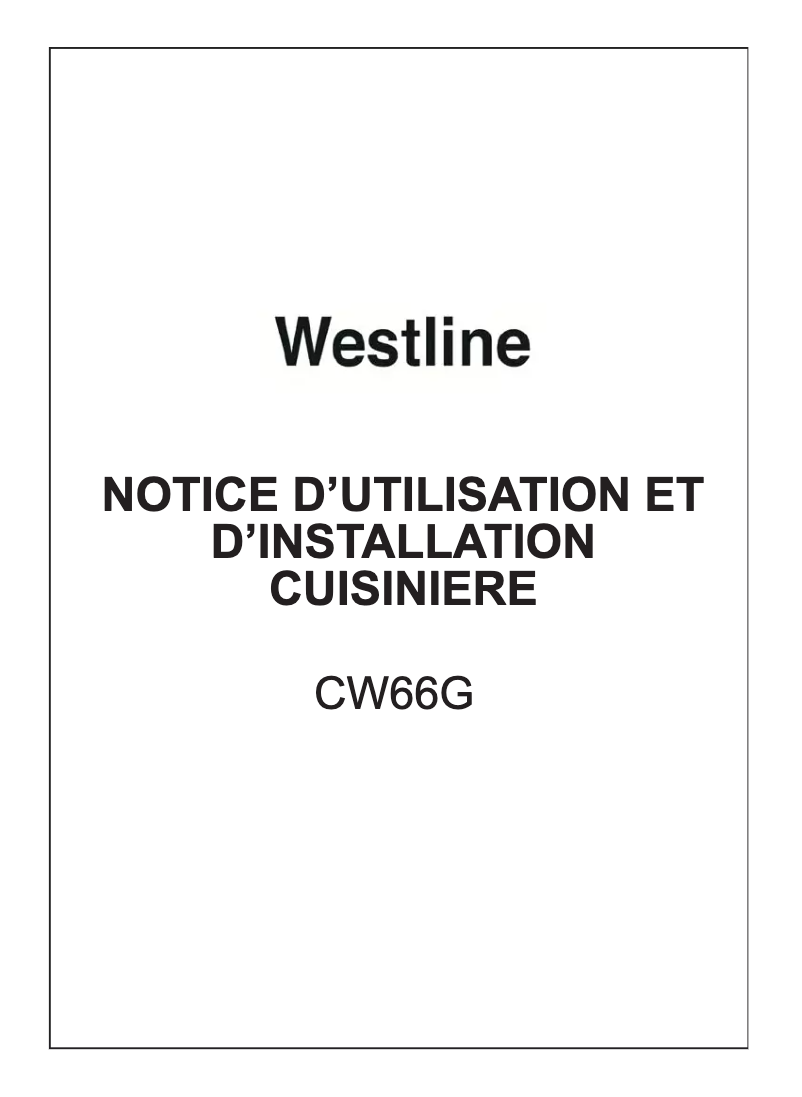 Page 1 de la notice Manuel utilisateur Westline CW66G