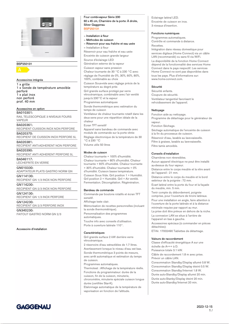 Imagen de la primera página del manual del dispositivo BSP250131