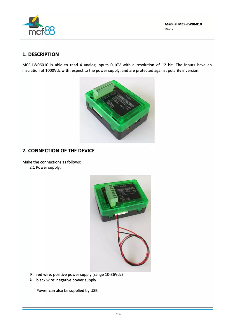 Image de la première page du manuel de l'appareil MCF-LW06010