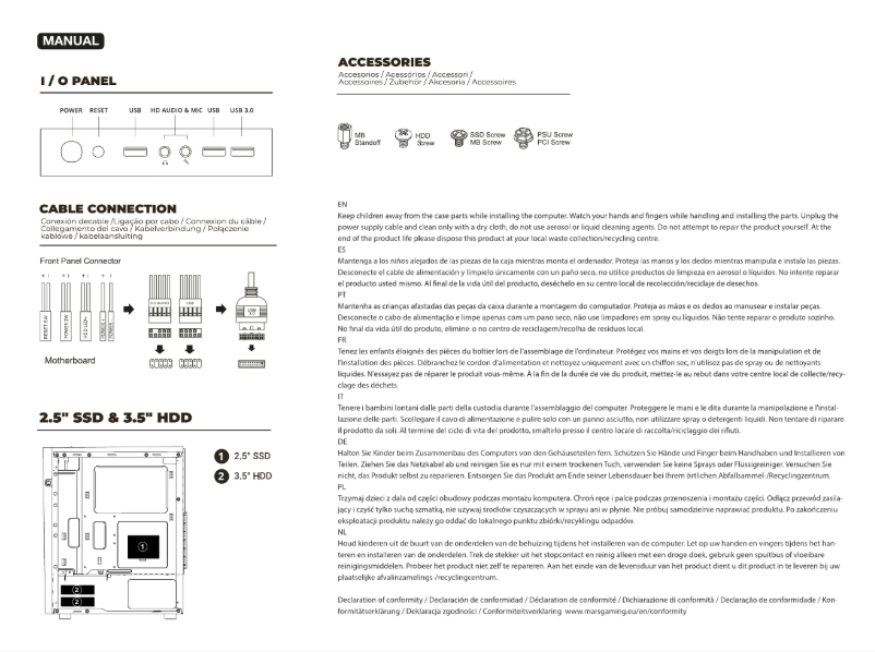 Page 1 de la notice Manuel utilisateur Mars Gaming MC-SE
