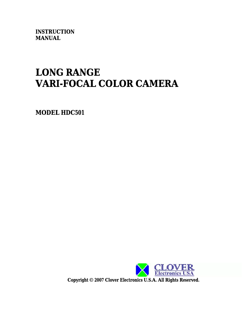 Página 1 del manual Manual de usuario Clover Electronics HDC501