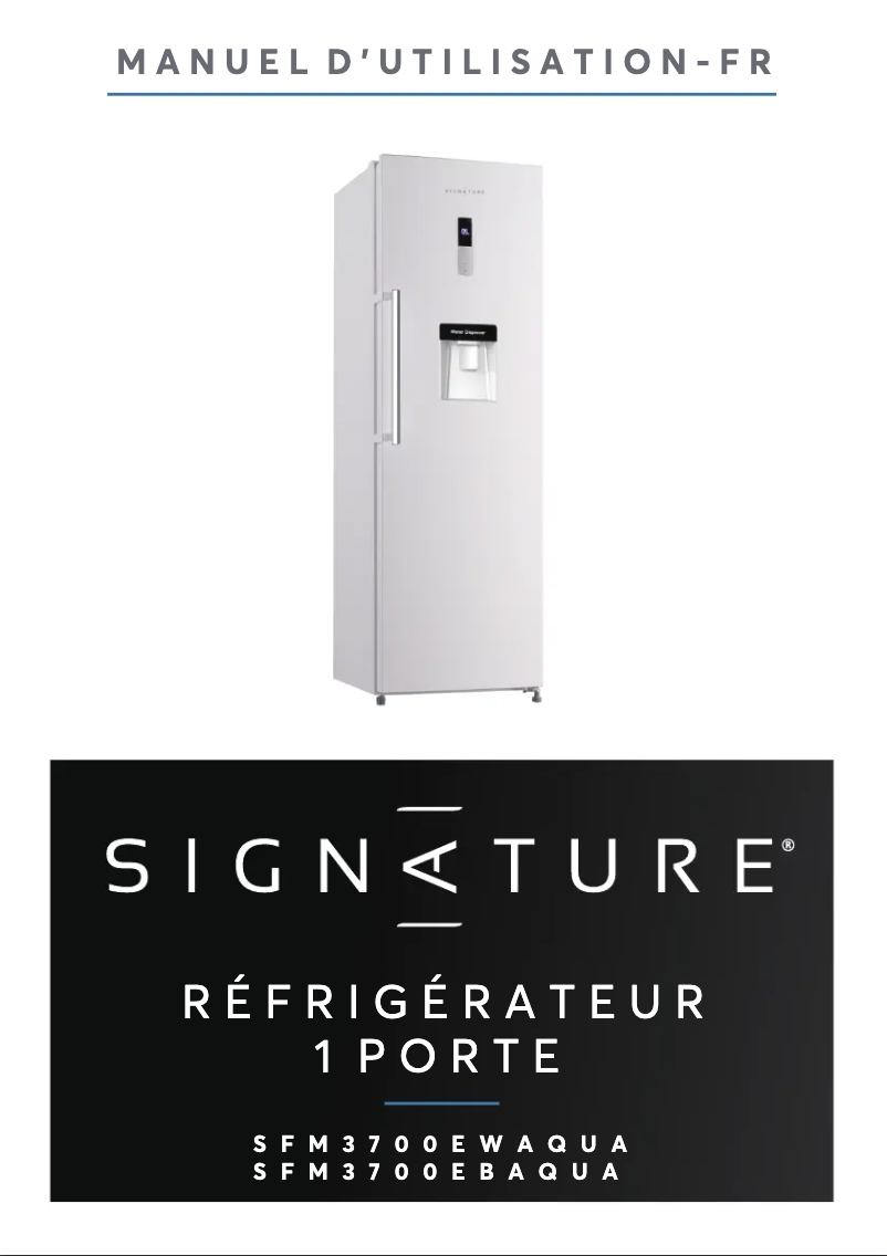Page 1 de la notice Manuel utilisateur Signature SFM3700EBAQUA