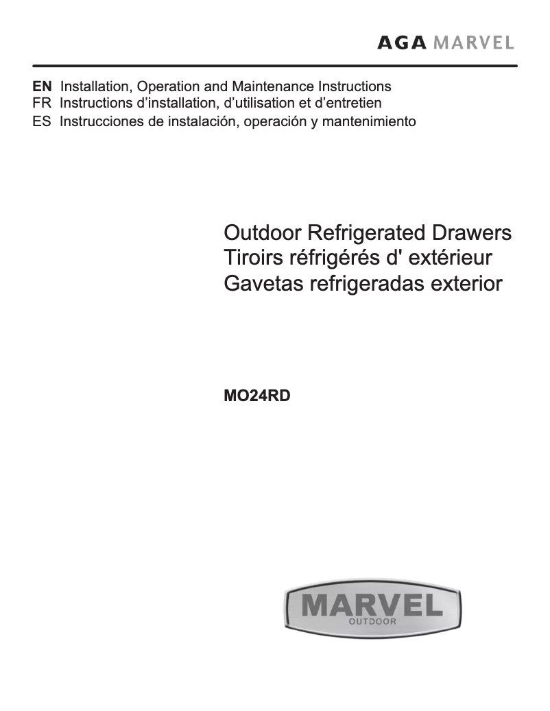 Page 1 de la notice Manuel utilisateur Marvel MO24RDS3NS